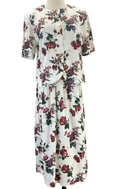 Vintage 90s Fritzi Petites Floral Blouse Skirt Set Women’s Large Petite